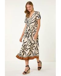 Roman - Linear Border Shirt Dress - Lyst