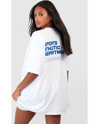 Boohoo - Sports Athletic Slogan Back Print Oversized T-shirt - Lyst