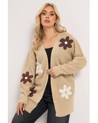Yours - 3D Floral Midi Cardigan - Lyst