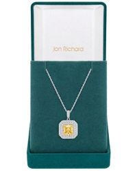 Jon Richard - Rhodium Plated Yellow Cubic Zirconia Pendant Necklace - Gift Boxed - Lyst