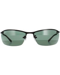 Ray-Ban - Wrap Matt Black Green Sunglasses - Lyst