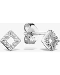 Rosa Lea - Pave Square Stud Earrings Am-2Thb009104 - Lyst