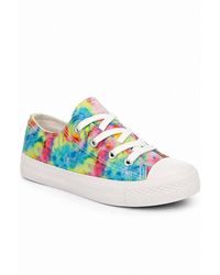 Spot on - Tie Dye Lace Up Canvas Trainers - Lyst