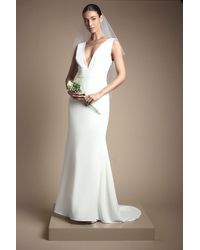 Coast - Honoured Premium Crepe Plunge Neck Fishtail Wedding Dress - Lyst