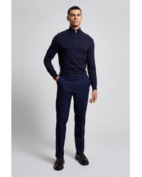 Burton - Slim Fit Navy Tonal Grindle Suit Trousers - Lyst