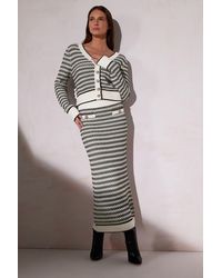 Star by Julien MacDonald - Knit Metallic Striped Maxi Skirt - Lyst