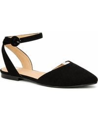 Spot on - Pointed Toe Flat Shoes With Ankle Strap Detail - Lyst