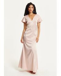 Liquorish - Short Sleeve Light Maxi Dress - Lyst