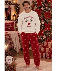 Lulabay - Personalised Christmas Rudolph Fleece Pyjamas - Lyst