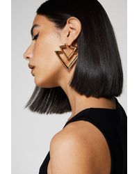 Nasty Gal - Large Double Triangle Drop Earrings - Lyst