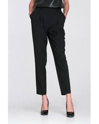 Love Lace - Viscose High Waisted Tailored Trousers With Belt - Lyst