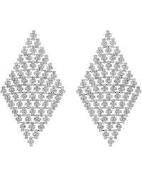 Mood - Silver Crystal Diamond Drop Earrings - Lyst