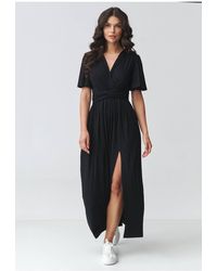 Love Lace - Viscose Wrap Short Sleeve Maxi Dress - Lyst