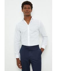 Burton - White Skinny Fit Long Sleeve Easy Iron Shirt - Lyst