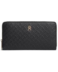 Tommy Hilfiger - Icon Large Monogram Zip-Around Wallet - Lyst