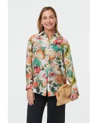 Izabel London - Floral Long Sleeve Relaxed Fit Shirt - Lyst