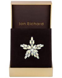 Jon Richard - Rhodium Plated Cubic Zirconia And Aurora Borealis Statement Brooch - Gift Boxed - Lyst