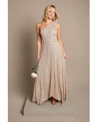 Coast - Teen Sequin Bow One Shoulder Maxi Bridesmaid Dress - Lyst