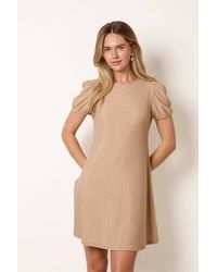 Blue Vanilla - Short Sleeve Round Neck Mini Dress - Lyst