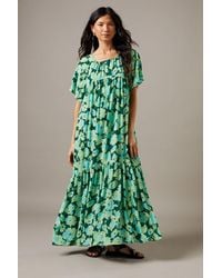 Warehouse - Chiffon Tier Smock Midi Dress - Lyst