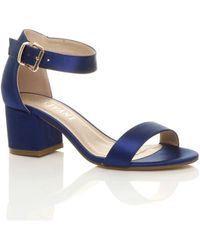 AJVANI - Mid Block Heel Ankle Strap Sandals - Lyst