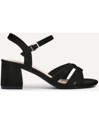 Linzi - Flair Faux Suede Crossover Heeled Sandals - Lyst