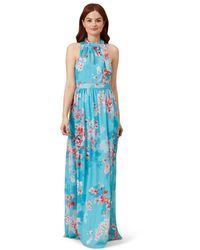 Adrianna Papell - Floral Chiffon Tie Neck Gown - Lyst