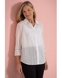 Anna Rose - Embroidered Eyelet Cotton Shirt - Lyst