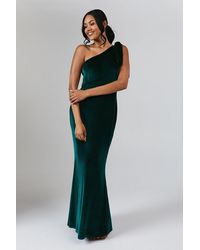 Coast - Bow One Shoulder Velvet Bridesmaid Maxi Dress - Lyst