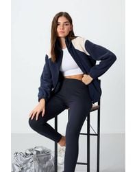 TOMMY LIFE - Color Block Oversized Zip-Collar Sweatshirt - Lyst