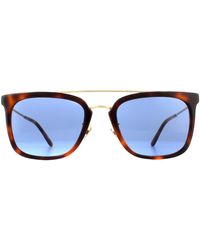 Calvin Klein - Square Soft Tortoise Blue Sunglasses - Lyst