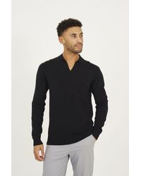Brave Soul - Long Sleeve Knitted Trophy Neck Polo - Lyst