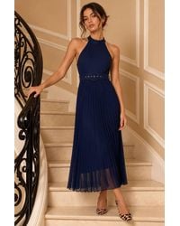 Style Cheat - Luisa Belted Pleated Maxi Dress - Lyst
