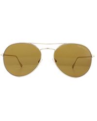Tom Ford - Aviator Shiny Rose Gold Brown Sunglasses - Lyst