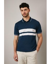 MAINE - Carter Chest Stripe Polo Shirt Cotton - Lyst