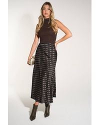 SARTA - Large Spot Bias Cut Midi Slip Skirt - Lyst