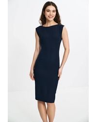 Love Lace - Viscose V-Neck Sleeveless Pencil Dress - Lyst