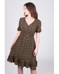 Solo - Floral Print V-Neck Midi Dress - Lyst