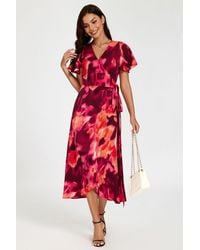 FS Collection - Abstract Print Wrap Maxi Dress - Lyst
