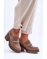 Love Lace - Padded Platform Suede Comfortable Court Shoes - Lyst