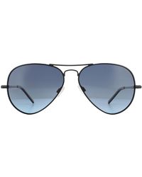Polaroid - Aviator Matte Black Grey Gradient Polarized Sunglasses - Lyst