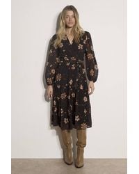 Apricot - Chiffon Floral Tiered Midi Dress - Lyst