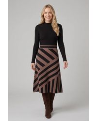 Izabel London - Geo Print High Neck Jumper Midi Dress - Lyst