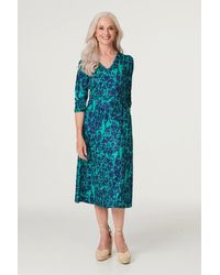 Izabel London - Printed 3/4 Sleeve Column Dress - Lyst