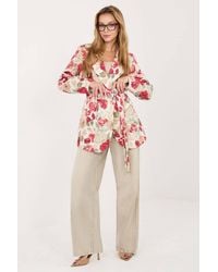 Love Lace - Office Floral Blazer With Belt & Buttons - Lyst