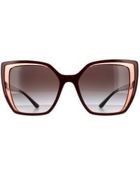 Dolce & Gabbana - Square Bordeaux On Transparent Grey Gradient Sunglasses - Lyst