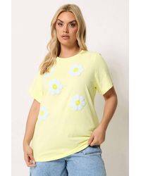Yours - Daisy Applique T-Shirt - Lyst