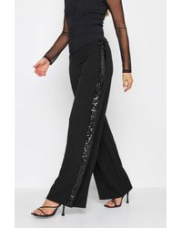 Long Tall Sally - Tall Sequin Stripe Wide Leg Trousers - Lyst