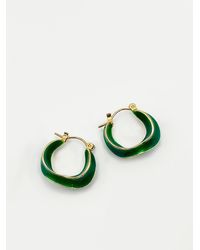 SVNX - Emerald Green Hoop Earrings - Lyst