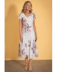Anna Rose - Bias Cut Floral Print Midi Dress - Lyst